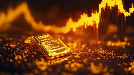 Leinwandbilder - High-resolution image of a gold price chart with a clear upward trend.