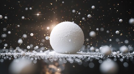 Poster - White Sphere in a Wintery Scene