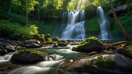 Canvas Print - waterfall in the forest