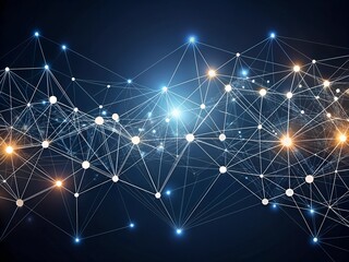 Wall Mural - abstract connection structure with dots and lines on blue background. vector illustration.