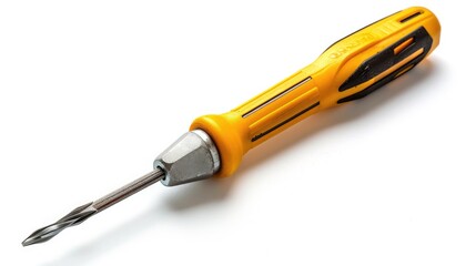 Isolated new construction screwdriver on white background