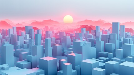 Poster - Stunning aerial abstract background with unique urban views highlighted in shades of grey, blue, and pink, offering a modern and visually appealing composition. high resolution Illustration, in the