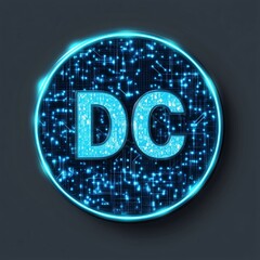 Wall Mural - DC Logo Featuring a Glowing Digital Design