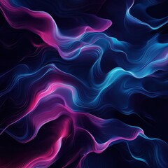 Poster - Abstract colorful waves design with vibrant blue and pink hues, creating a dynamic energy against a dark background.