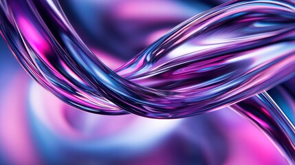 Poster - Abstract metallic pink and purple swirl background with a futuristic and glossy design, perfect for digital art and modern themes.