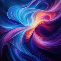 Aufkleber - Vibrant abstract swirl blending blue, purple, and orange, creating a dynamic and energetic visual effect.