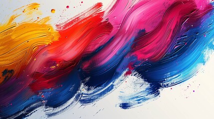 Poster - Captivating abstract background with bold paint strokes in primary colors adding a lively and artistic touch to any visual content for an engaging and dynamic effect high resolution Illustration, in