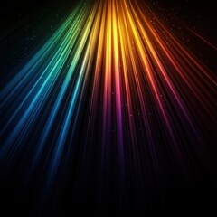 Aufkleber - Vivid rainbow light beams background with a gradation of colors on a dark backdrop, creating a dynamic and vibrant spectrum effect.