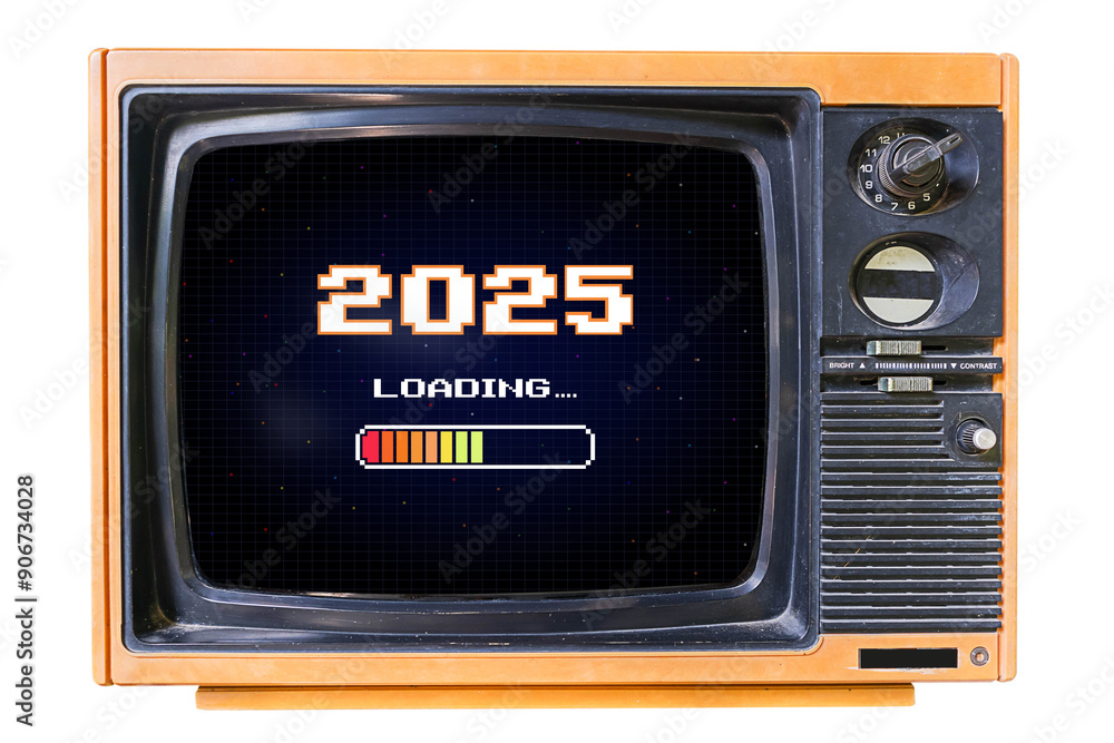 LOADING 2025 .pixel art .8 bit. retro game. for game assets in vector ...