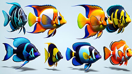 Wall Mural - Immersive Underwater World: 3D Fish Art