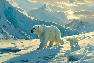 Canvas Print - polar bear in the region