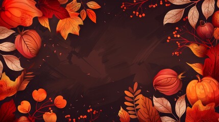 Poster - Thanksgiving background. Autumn harvest