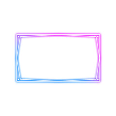 Wall Mural - frame rectangle and dot on corner light neon