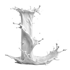 The letter L made of milk and paint