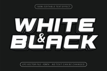 Wall Mural - editable text effect white and black layer