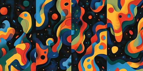 Poster - Colorful abstract artwork on a dark background