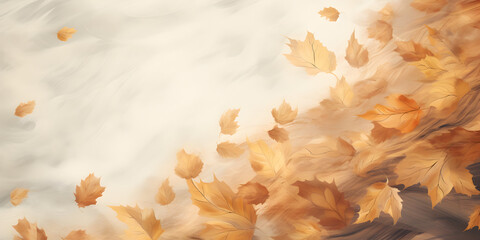 Wall Mural - Abstract autumn golden leaves wallpaper background 