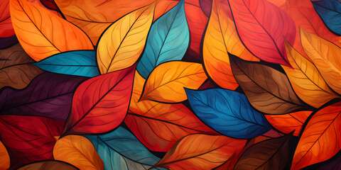 Wall Mural - Abstract autumn leaves wallpaper background 