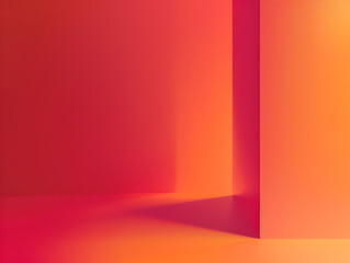 Wall Mural - A room with a red wall and a yellow wall
