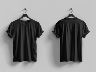 Canvas Print - Two black T-shirts hanging on a hanger