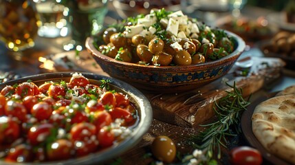 Canvas Print - Mediterranean Appetizers Feast