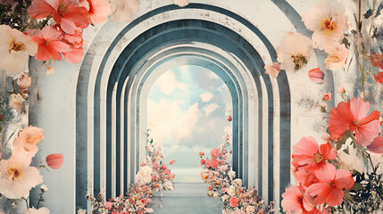 Poster - Floral Archway to the Sky