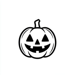 Halloween holiday symbol, logo illustration, outline modern sign, pumpkin icon on white background. Editable stroke.