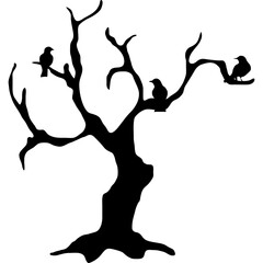 Wall Mural - Halloween Dead Tree Silhouette
