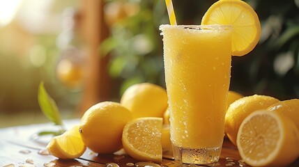 Canvas Print - Refreshing Lemonade with Lemon Slices