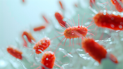 Wall Mural - Closeup microscopic bacteria background