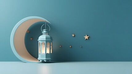 Wall Mural - Ramadan Lantern and Crescent Moon