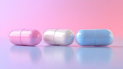 Minimalist Paracetamol Medication Capsules in Subtle Colors for Pain and Fever Treatment