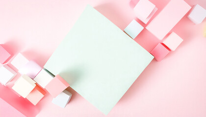 Sticker - Minimalist Abstract Background with Pastel Colored Squares