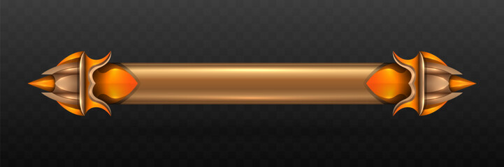 Wall Mural - Fantasy Game Title Lower Third Banner in Gold and Orange for Game UI Designs