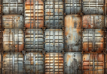 Wall Mural - Wallpaper, Grunge, rostig, verwittert, Hintergrund oder Textur, Containerstapel