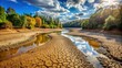 © Collection - Dry river bed depicting effects of climate change on freshwater ecosystems, dry, river, bed