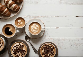 Wall Mural - chocolate cookies and coffee