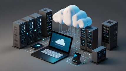 The concept of cloud computing and remote data storage generative Ai