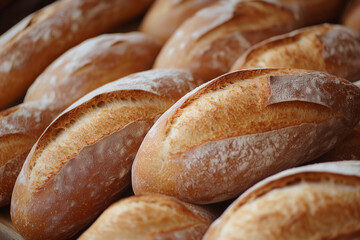 Fresh baked goods, fresh bread. Bakery near home, home baking and bread making. Natural farm products. Close up macro shot.