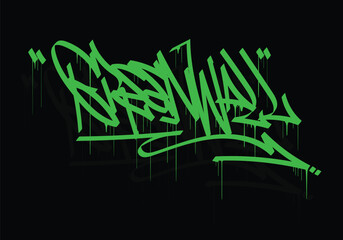 GREENWALL graffiti tag style design