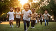 © Maksym - Multi-ethnic children playing together in a park, representing harmony
