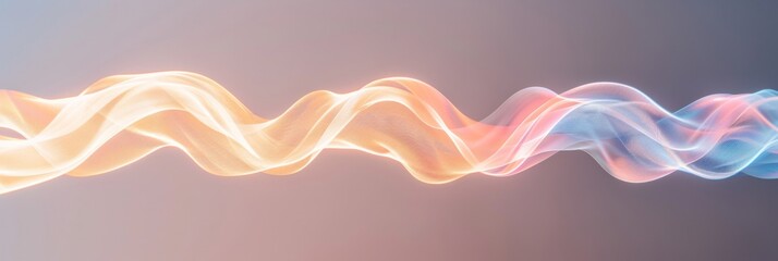 Leinwandbilder - Neon Blue and Pink Light Waves - Abstract Digital Art - Fluid Motion and Energy - Night Scene - Futuristic and Dynamic Concept