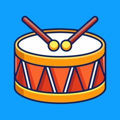 Drum Snare Icon with Drum Sticks Music Vector Illustration