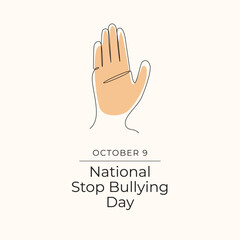 National Stop Bullying Day vector design template good for celebration usage. National Stop Bullying Day design. Continuous line drawing. eps 10.