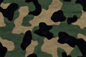 Poster - Camouflage seamless pattern, military fabric background texture