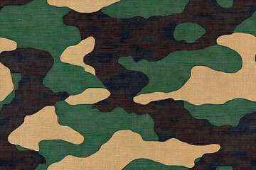 Sticker - Camouflage seamless pattern, military fabric background texture