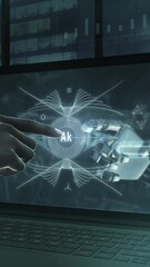 Wall Mural - artificial intelligence responds to a human request.