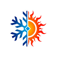 HVAC logo. Heating and Cooling icon. Vector logo design