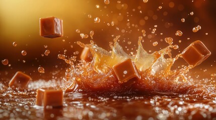 Wall Mural - Caramel Candy Splash