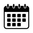 © sumonbrandbd - Black silhouette month date time event reminder calendar icon and vector illustration